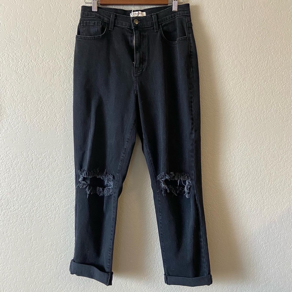 Boutique brand black ripped jeans